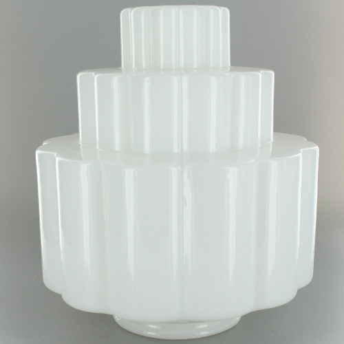 Opal Wedding Cake Glass Shade with 4in. Neck