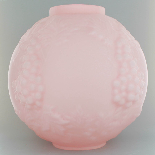 Pink Frosted Embossed Grape Open Ball with 4in. Bottom and 3-1/2in. Top Holes