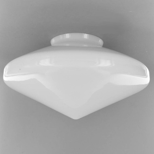 9-3/4in. Opal Flying Saucer Pointed Glass Shade with 4in. Neck