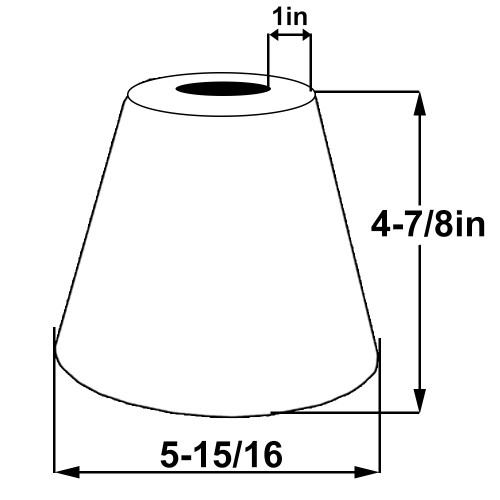 WHITE GLASS CONE SHADE WITH 1-5/8in HOLE FOR USE WITH CUC100 SERIES CUP