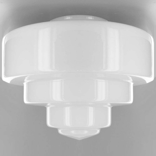 14in. Opal Milk White Wedding Cake Glass Shade with 6in. Neck