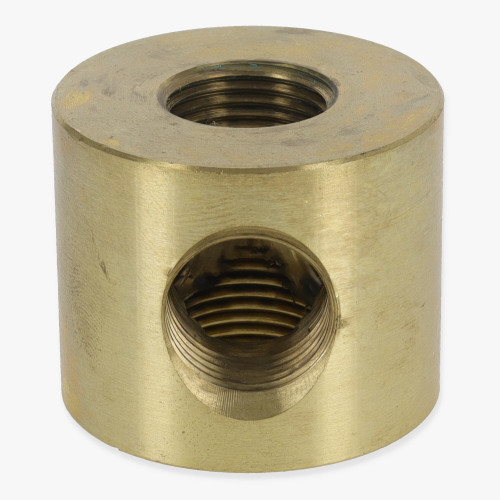 3 - 3/8ips Side Holes X 3/8ips Top and Bottom Holes 120 Degree Disc Armback - Unfinished Brass