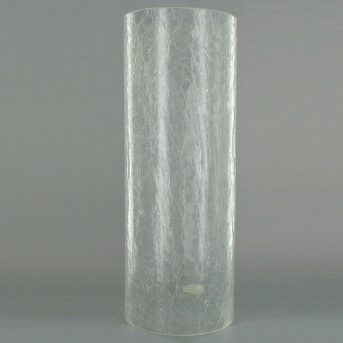 12in Tall X 4-1/2in Diameter Clear Crackle Glass Cylinder