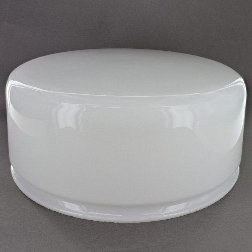 10in. Fitter Deep Dcme Shade. Milk White Opal Glass.