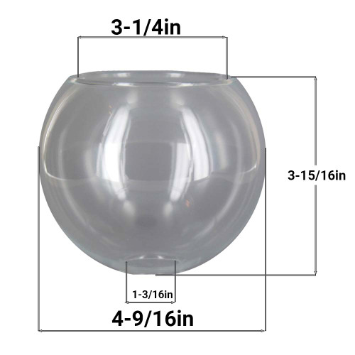 5in. Clear Glass Open Ball with 1in. Hole