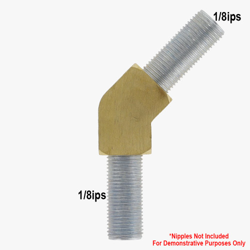 1/8ips Female Threaded - Rounded Brass 45 Degree Armback - Unfinished Brass
