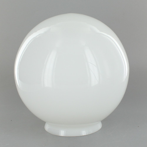 6in. Hand Blown Glass Ball with 3-1/4in. Neck - Opal - Made in USA