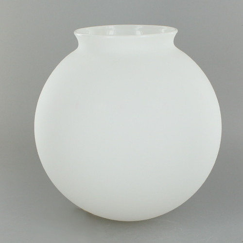 6in. Hand Blown Glass Ball with 3-1/4in. Neck - Satin Opal Matte