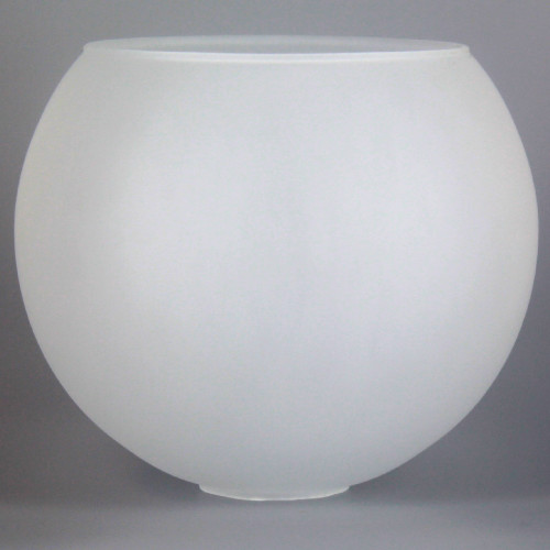 8in. Frosted White Glass Open Ball with 4-3/4in. and 1-5/8in. Hole