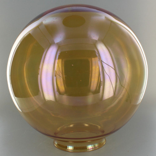 10in. Hand Blown Amber Glass Ball with 4in. Neck