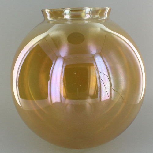 8in. Hand Blown Amber Glass Ball with 4in. Neck