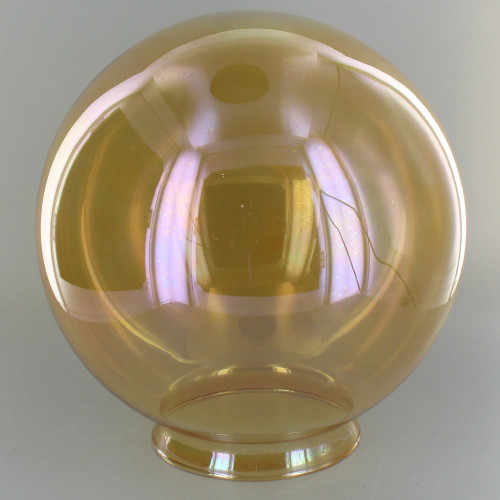 8in. Hand Blown Amber Glass Ball with 4in. Neck