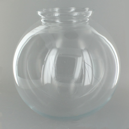 8in. Hand Blown Clear Glass Ball with 4in. Neck