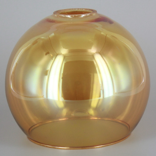 8in. Amber Glass Open Ball with 4-3/4in. and 1-5/8in. Hole