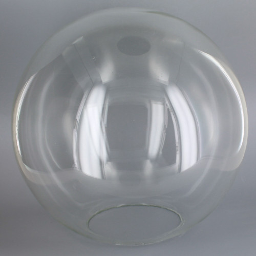 12in Hand Blown Neckless Glass Ball with 5-1/4in. Neckless Opening - Clear - Made In USA