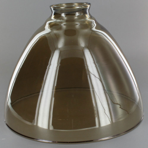 8in. Top Hand Blown IES Smoked Glass Shade with 2-1/4in. Neck