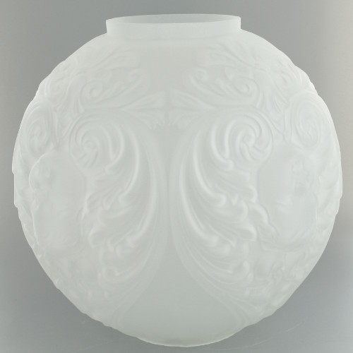 10in. Frosted Open Ball with Embossed Cherub Design and 4in. Neck