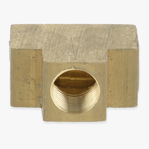1/8ips Threaded - Geometric Style Tee Armback - Unfinished Brass