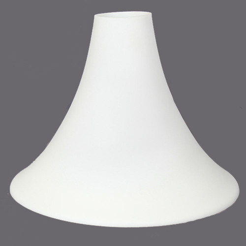 Frosted Opal White Glass Trumpet Style Torchiere Shade with 3-1/4in. Neck