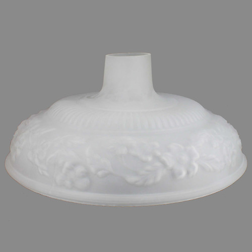 14-1/2in. Frosted with Embossed Flower Torchiere Shade with 2-3/4in. Neck