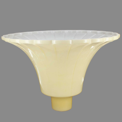 Buff Color Hand Blown Scallop Torchiere Shade with 2-3/4in. Neck