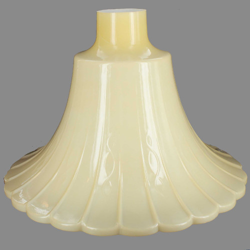 Buff Color Hand Blown Scallop Torchiere Shade with 2-3/4in. Neck