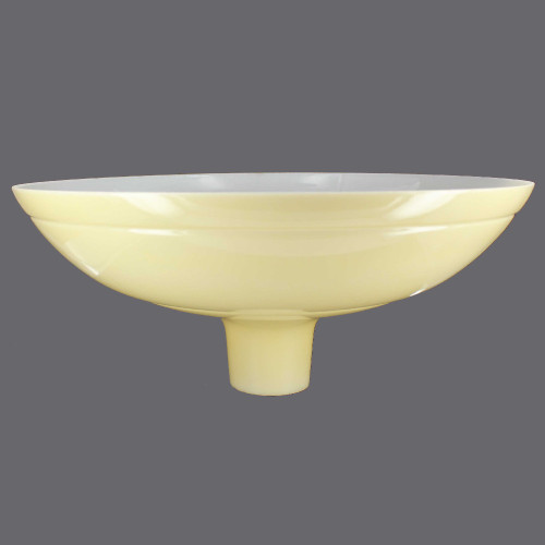 16-1/4in. Buff Color Bowl with Line Torchiere Shade with 2-3/4in. Neck