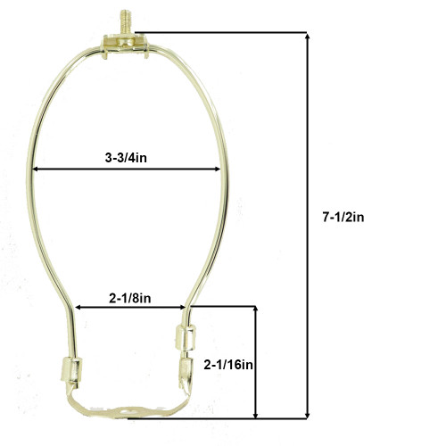 7-1/2in. Brass Plated Regular Duty Lamp Shade Harp with Saddle