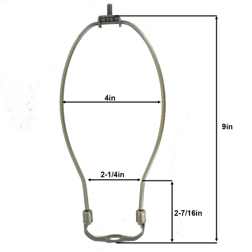 9in. Nickel Plated Regular Duty Lamp Shade Harp with Saddle