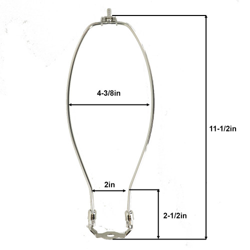 11-1/2in. Brass Plated Regular Duty Lamp Shade Harp with Saddle