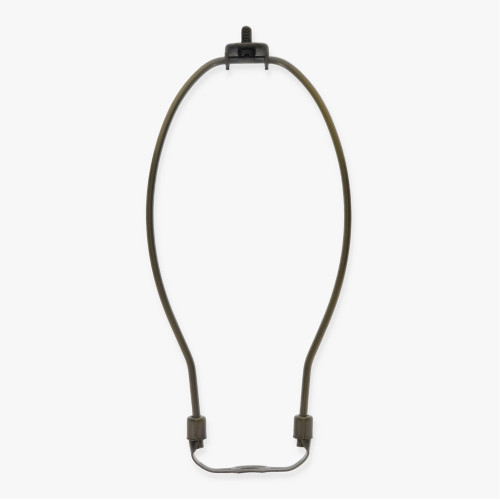 9in. Antique Brass Finish Regular Duty Lamp Shade Harp with Saddle