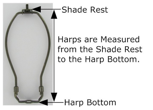 10-1/2in. Brass Plated Regular Duty Lamp Shade Harp with Saddle