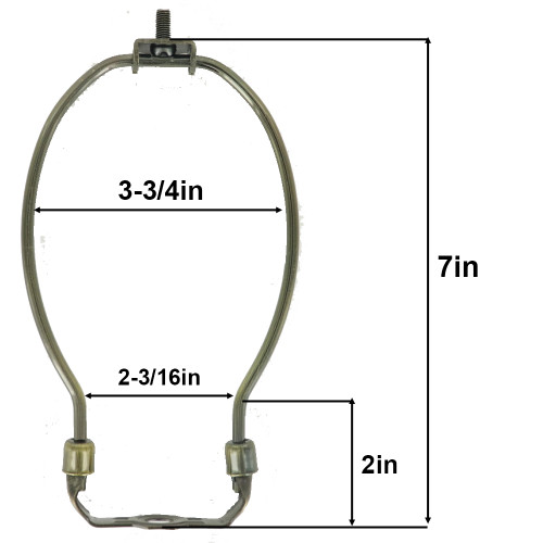 7in. Nickel Plated Heavy Duty Lamp Shade Harp with Saddle