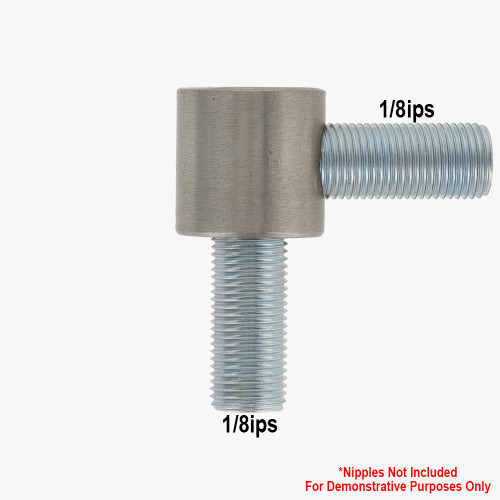 1/8ips Threaded - 3/4in Diameter 90 Degree Straight Armback - Satin Nickel