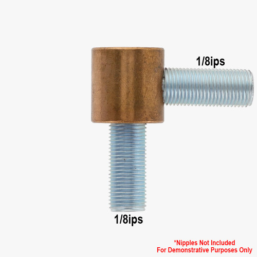 1/8ips Threaded - 3/4in Diameter 90 Degree Straight Armback - Unfinished Copper