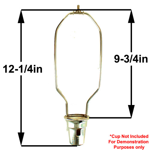 10in. Heavy Duty Brass Plated Swing Arm Lamp Shade Harp