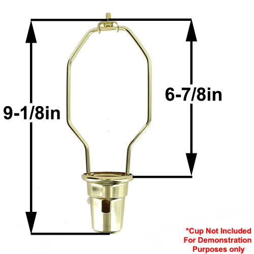 7in. Heavy Duty Brass Plated Swing Arm Lamp Shade Harp