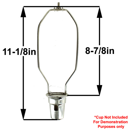 9in. Heavy Duty Nickel Plated Swing Arm Lamp Shade Harp