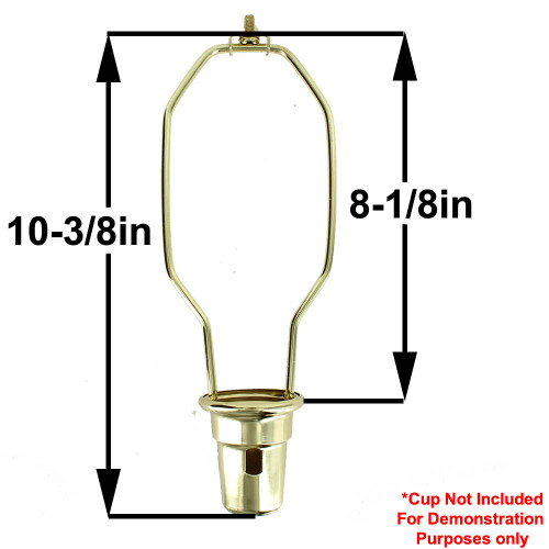 8in. Heavy Duty Brass Plated Swing Arm Lamp Shade Harp