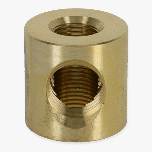 1/8ips X 1/4in Threaded - 7/8in Diameter Tee Fitting Straight Armback - Unfinished Brass
