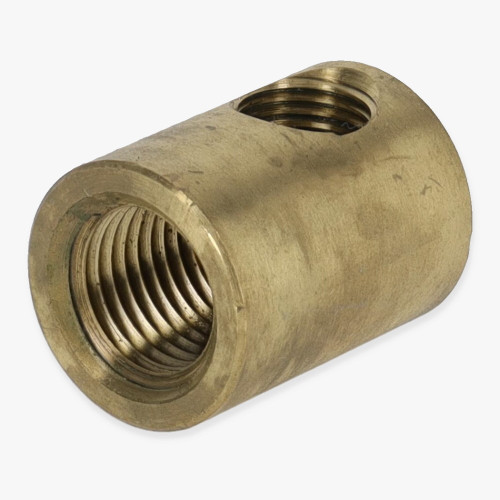 1/4ips X 1/8ips Threaded - 3/4in Diameter Straight Tee Armback - Unfinished Brass