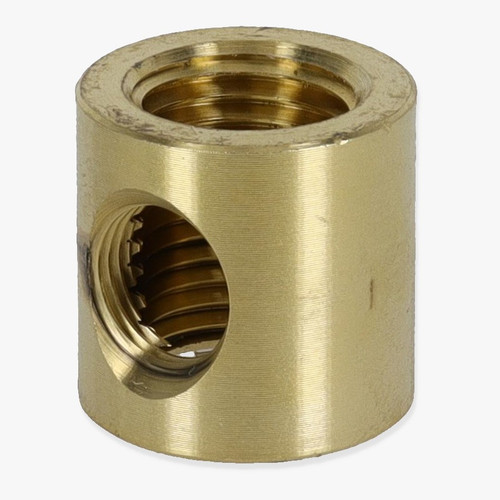 1/4ips X 1/8ips - 3/4in Tee Fitting Straight Armback - Unfinished Brass