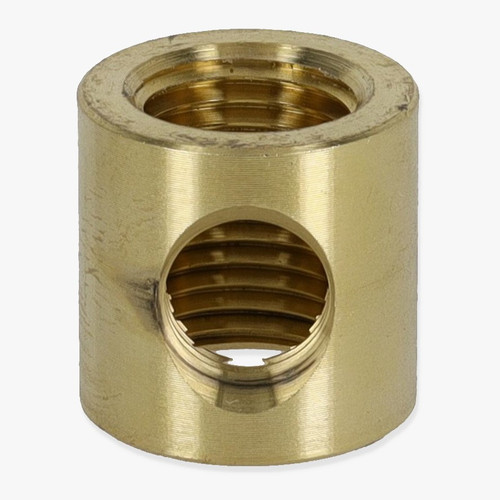 1/4ips X 1/8ips - 3/4in Tee Fitting Straight Armback - Unfinished Brass