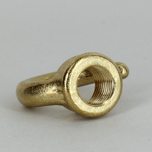 1/8ips. Female Threaded - Rounded Hook with Wire Way - Unfinished Brass