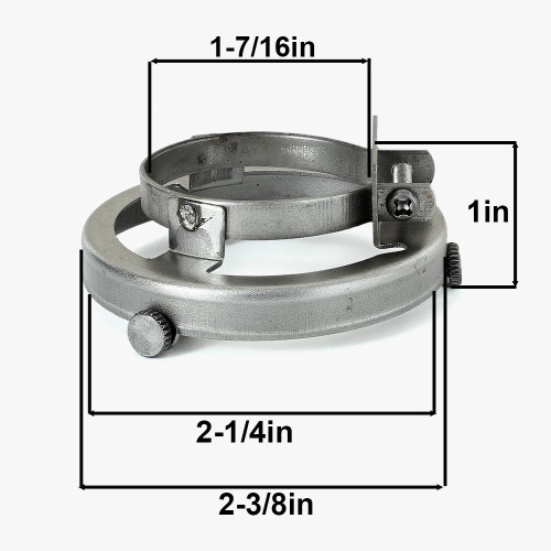 2-1/4in. Unfinished Steel Clamp On Socket Shade Holder for Metal Shell Sockets