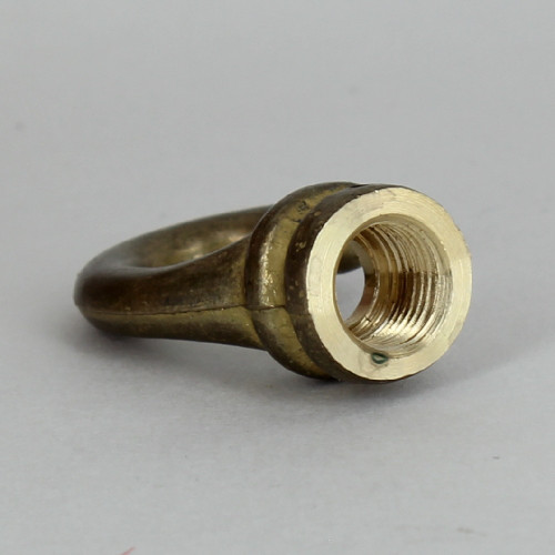 1/8ips. Female Threaded - Medium Hook with Wire Way - Unfinished Brass