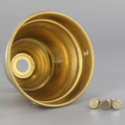 2-1/4in. Unfinished Brass Deep Holder with Screws