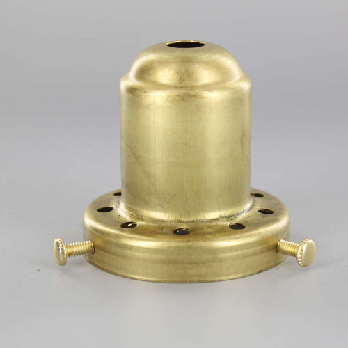 2-1/4in Deep Vented Holder with Screws - Unfinished Brass