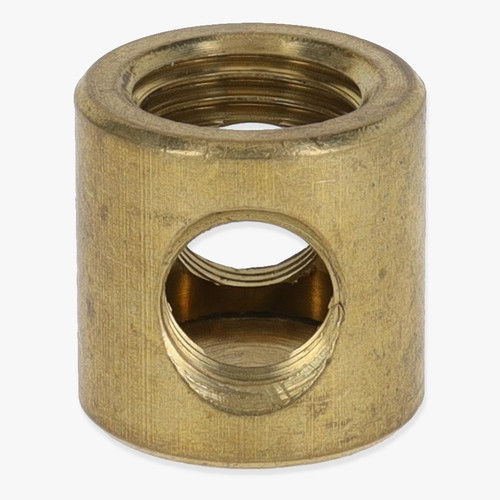 1/4ips X 1/8ips Threaded - 3/4in Diameter Tee Fitting Straight Armback - Unfinished Brass