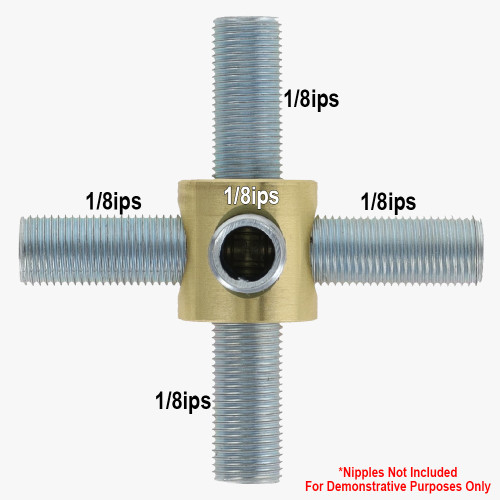 1/8ips Threaded - 3/4in x 3/4in Tee Armback - Unfinished Brass